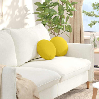 Istumispatjad 2 pcs Helekollane Ø30 x 13 cm kangas