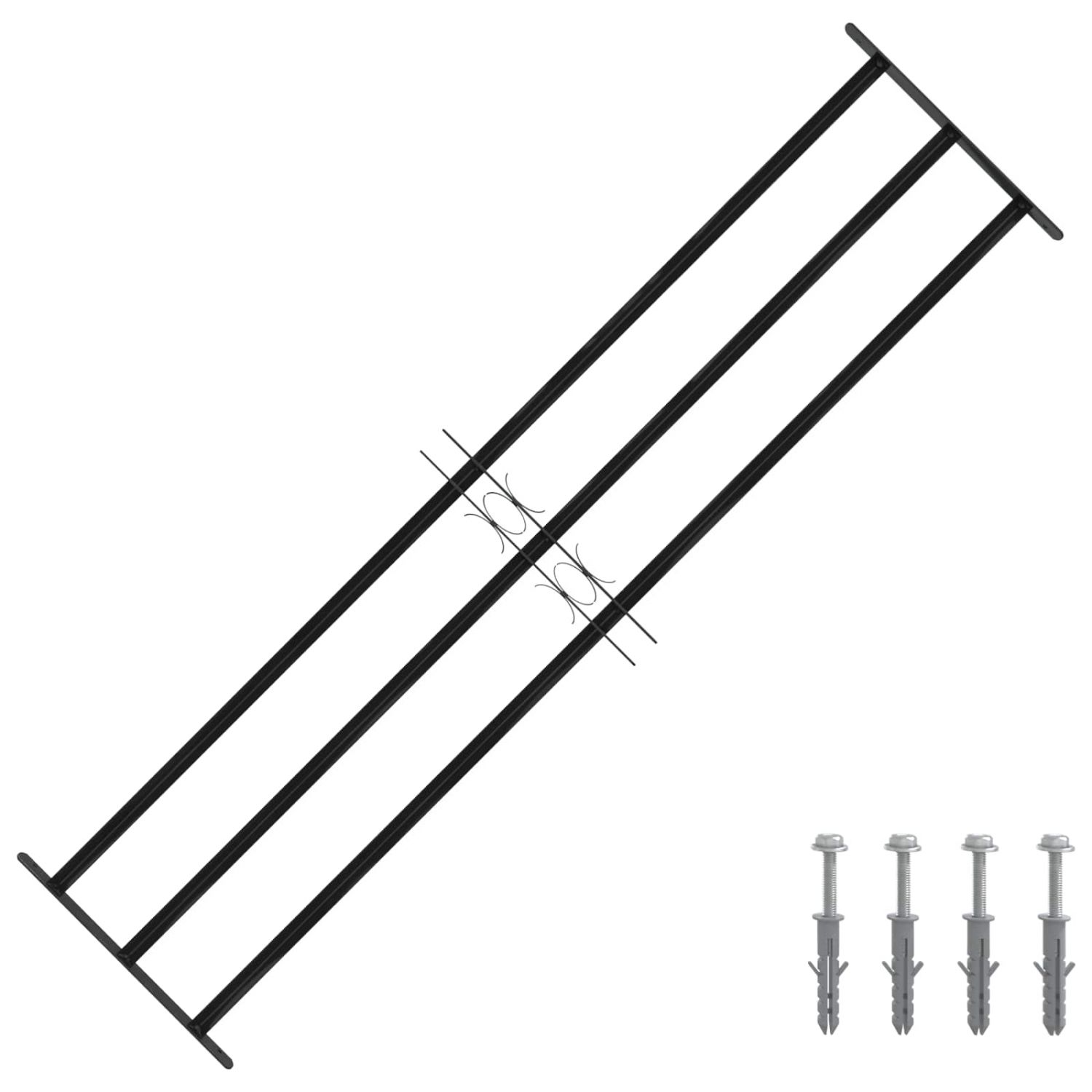 Akna rest Must 174 x 45 cm Pulbervärvitud teras