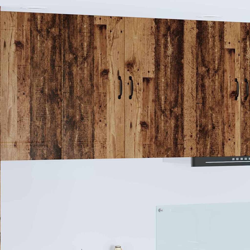 Seinakapp kööki riiuliga Vana puit 80 x 31 x 80 cm Tehispuit