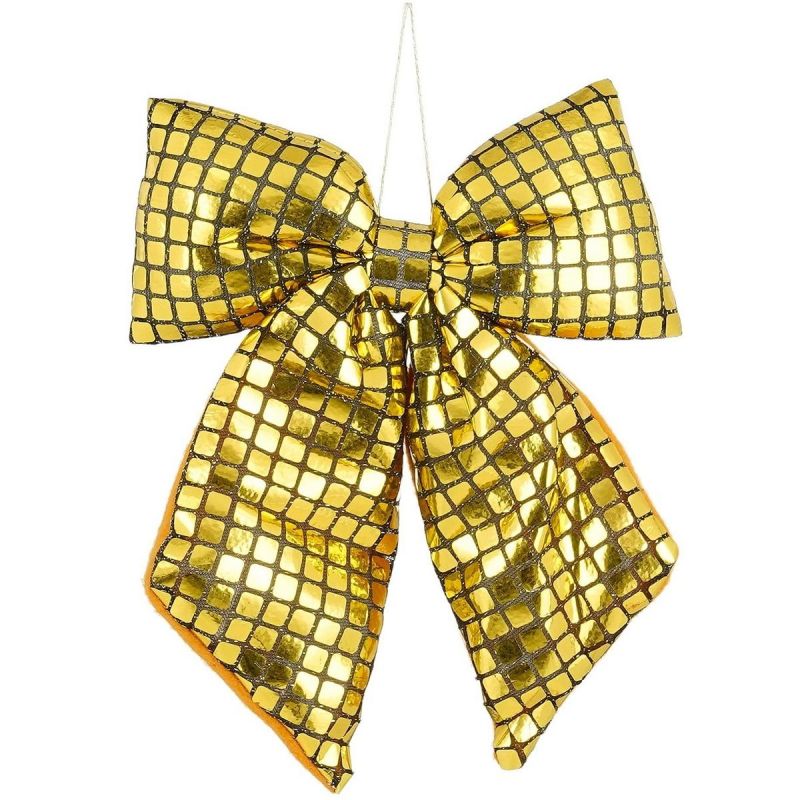 GOLD DECORATIVE BOW 20x23CM MICA