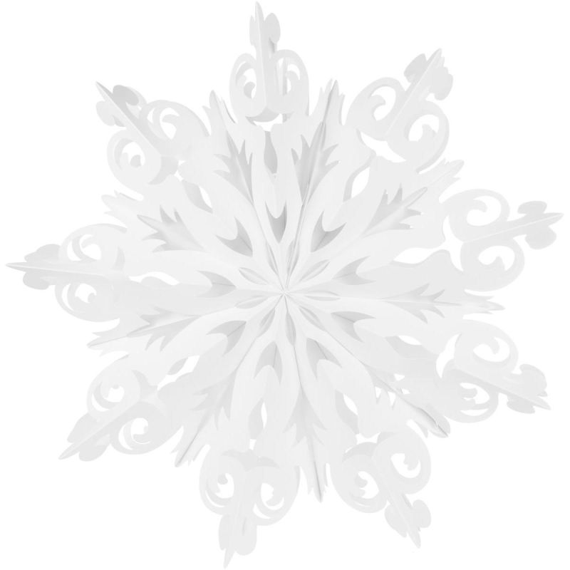 PAPER DECORATION SNOWFLAKE DIA. 64 CM WHITE