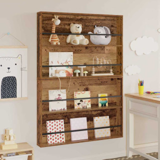 Ajakirja riiul 2 pcs Vana puit 100 x 12 x 70 cm Tehispuit