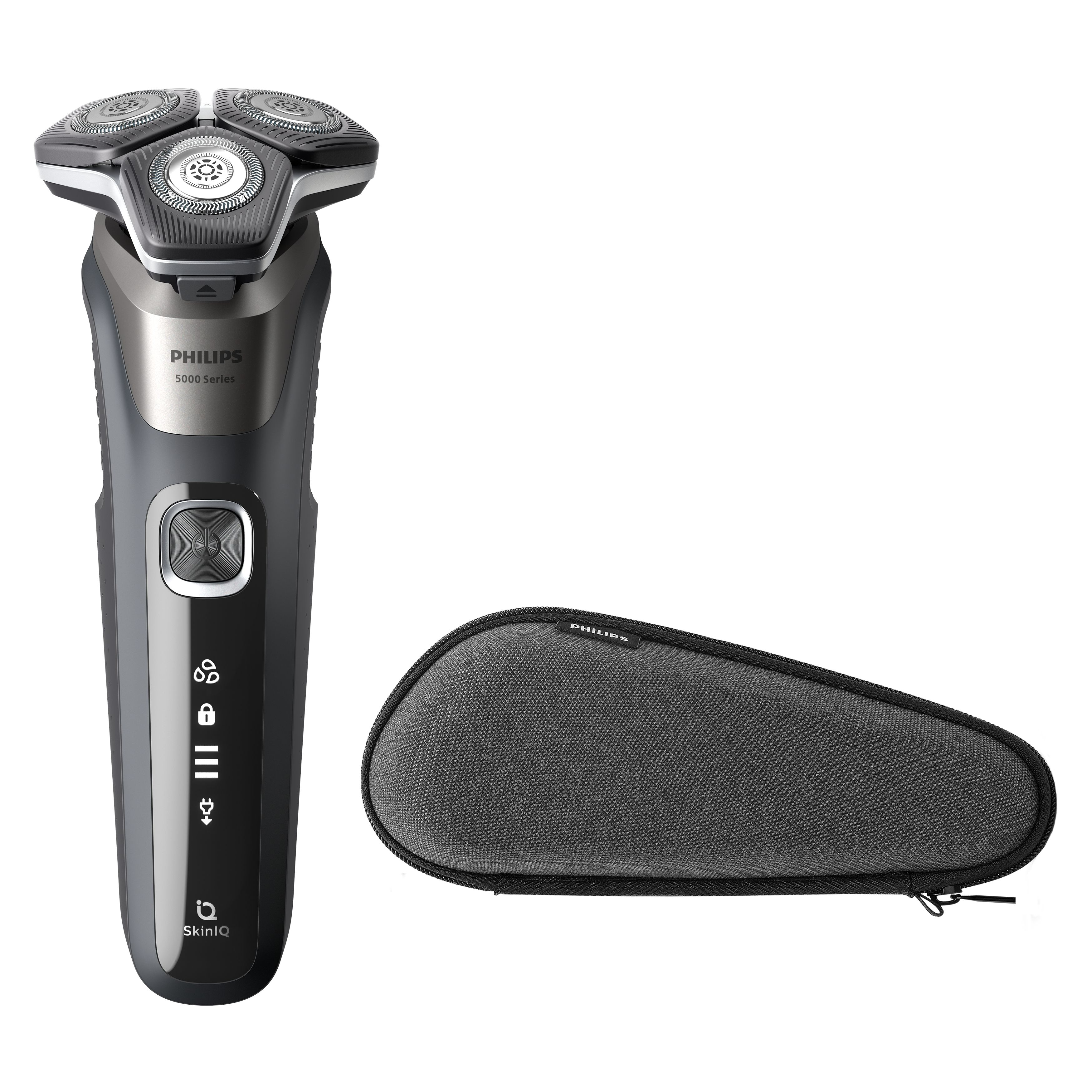 Philips Series 5000 wet and dry electric shaver S5887/30, SkinIQ, SteelPrecision blades, 360-D flexible heads, PowerAdapt Sensor