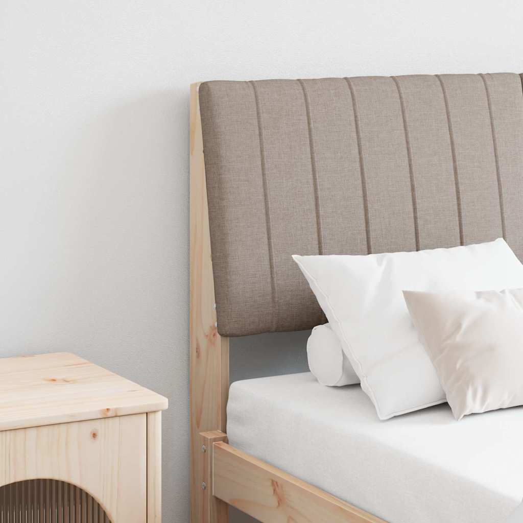 Polsterdatud voodiots Pruunikashall 140 cm Tahke mänd