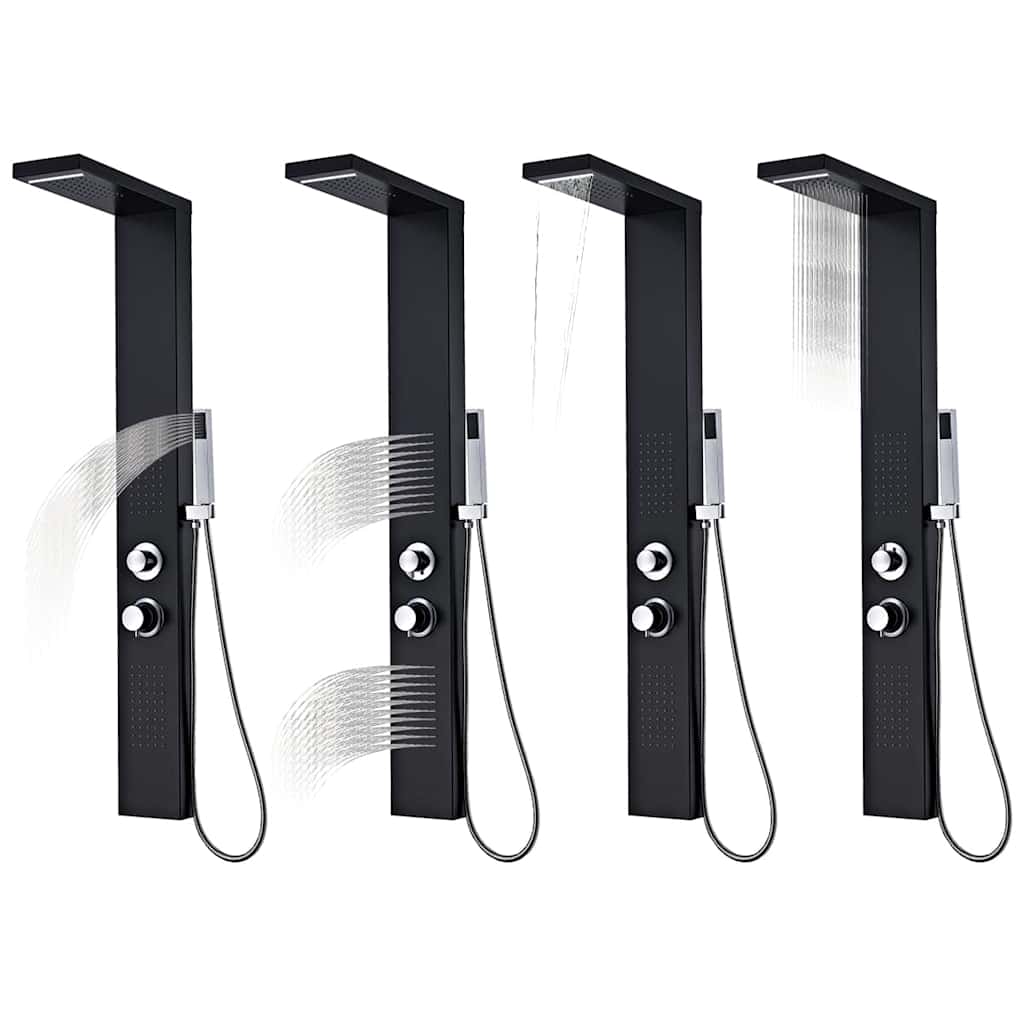 Душевая панель, алюминий, матовый черный