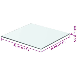 Прозрачная стеклянная полка 40 x 30 см