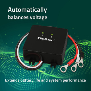 Qoltec Voltage balancer for 24V batteries 2 x 12V | 5A | LiFePO4 AGM GEL
