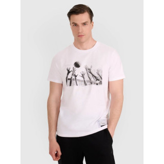 Men's regular t-shirt with volleyball print 4F 4FRAW25TTSHM3319-10S