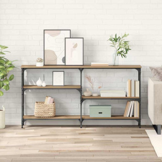 Konsoollaud riiuliga käsitöötamm 150 x 29 x 76.5 cm Tehispuit