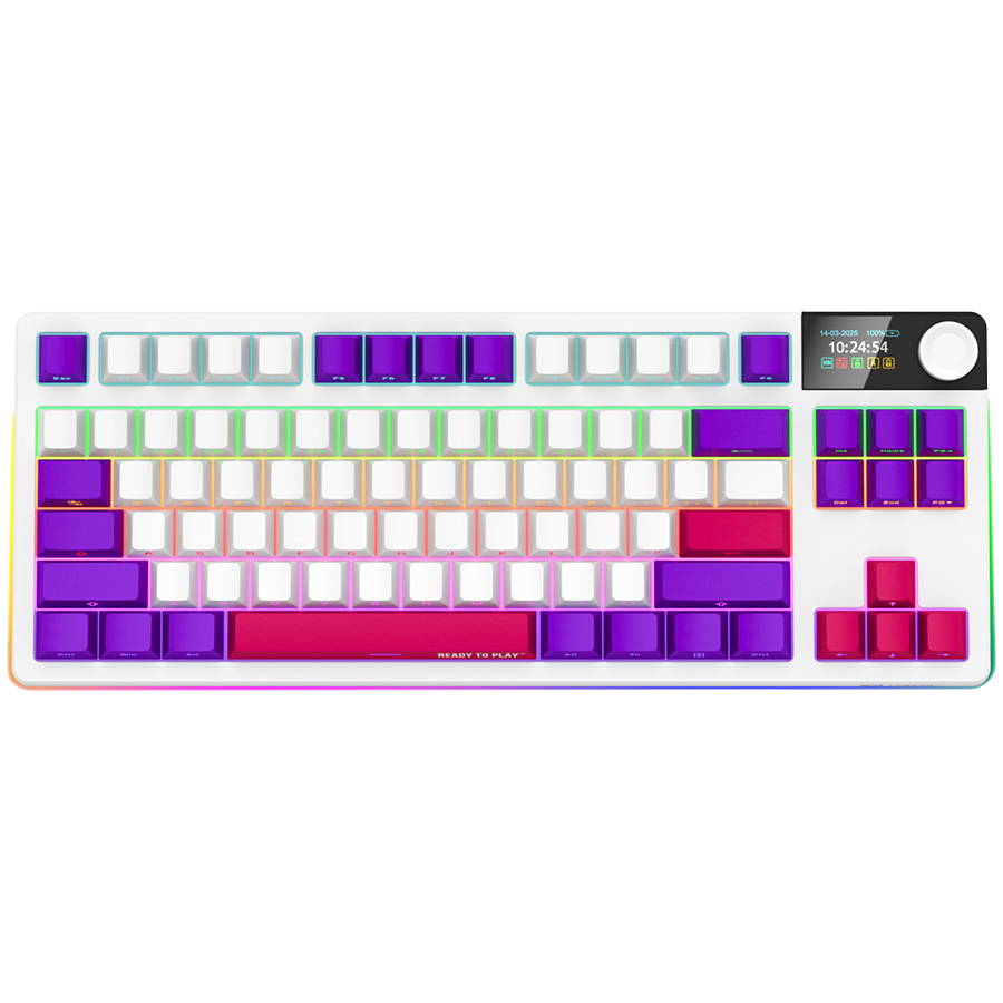LORGAR KBP70TKLW, Беспроводная TKL Механическая Игровая Клавиатура Pro, Белая, EN раскладка