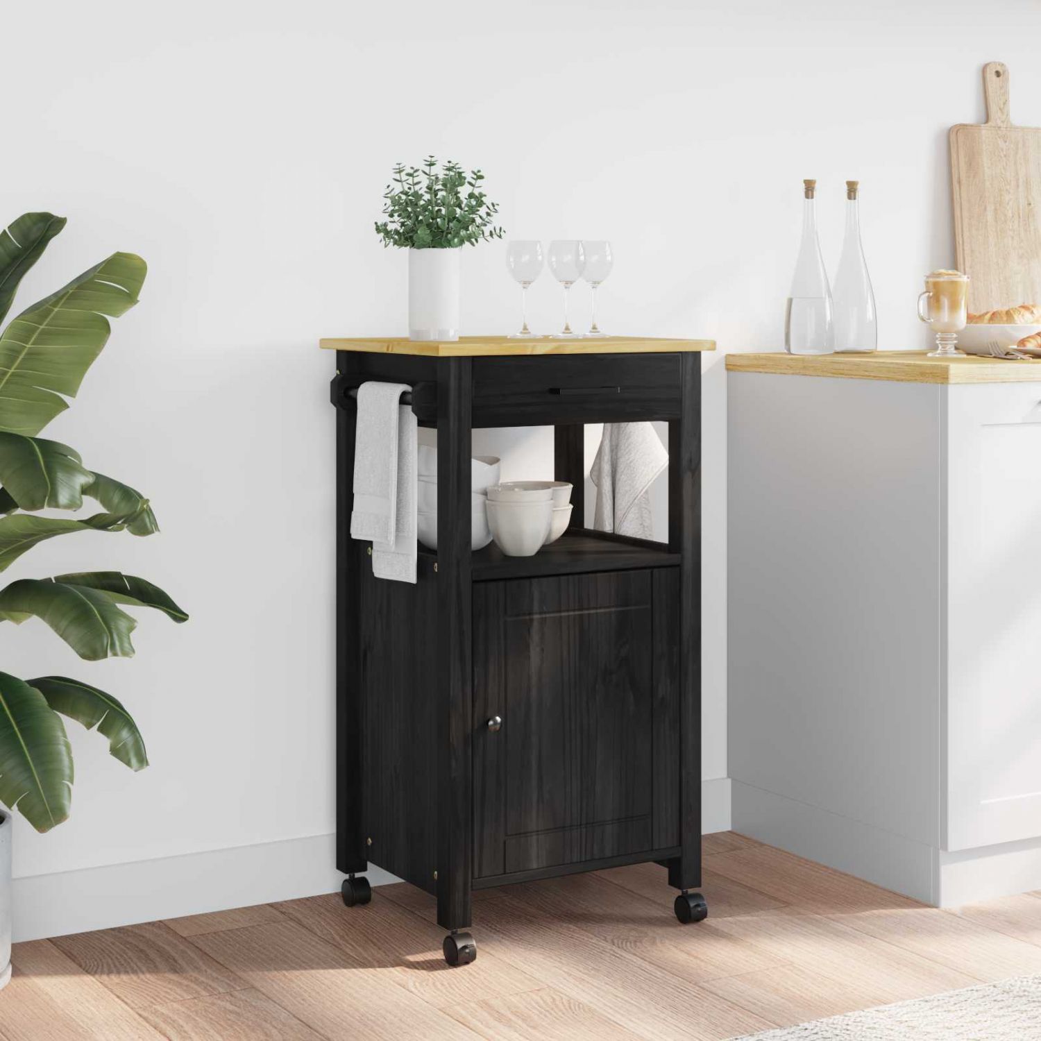 Köögikäru Üksvärviline Must