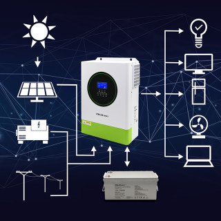 Qoltec Modular Hybrid Solar Inverter Off-Grid 6200W | 120A | 48V | MPPT | 12 units | BMS | Sinus | Wi-Fi option | Power factor 1.0