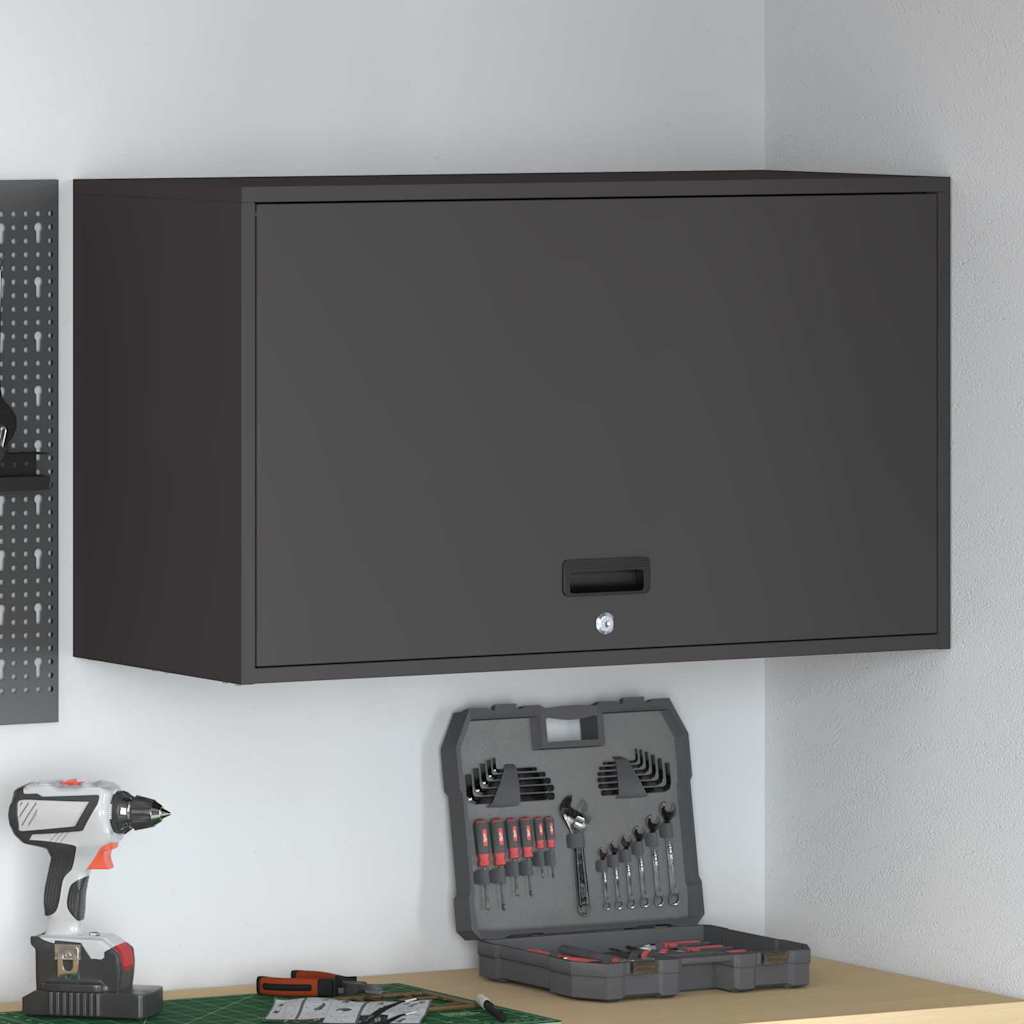 Garage'i seina kapp Must 90 x 40 x 53 cm Pulberkattega teras