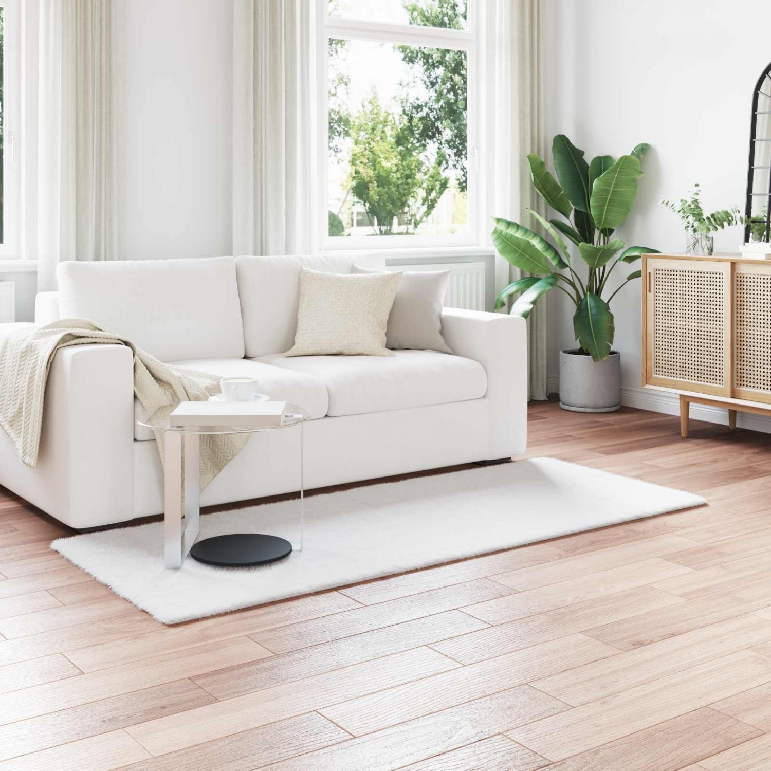 Kunstlik Küüliku Karv Mat Olite Valge 100 x 200 cm Polüester