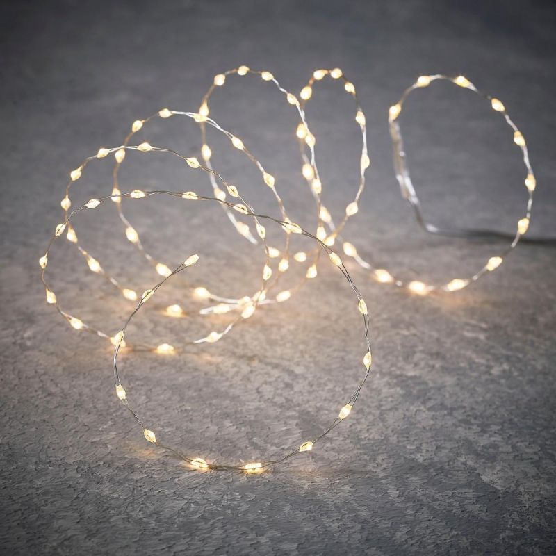BATTERY-OPERATED WIRE LAMPS GARLAND 90 LED WHITE FLASH LUCA