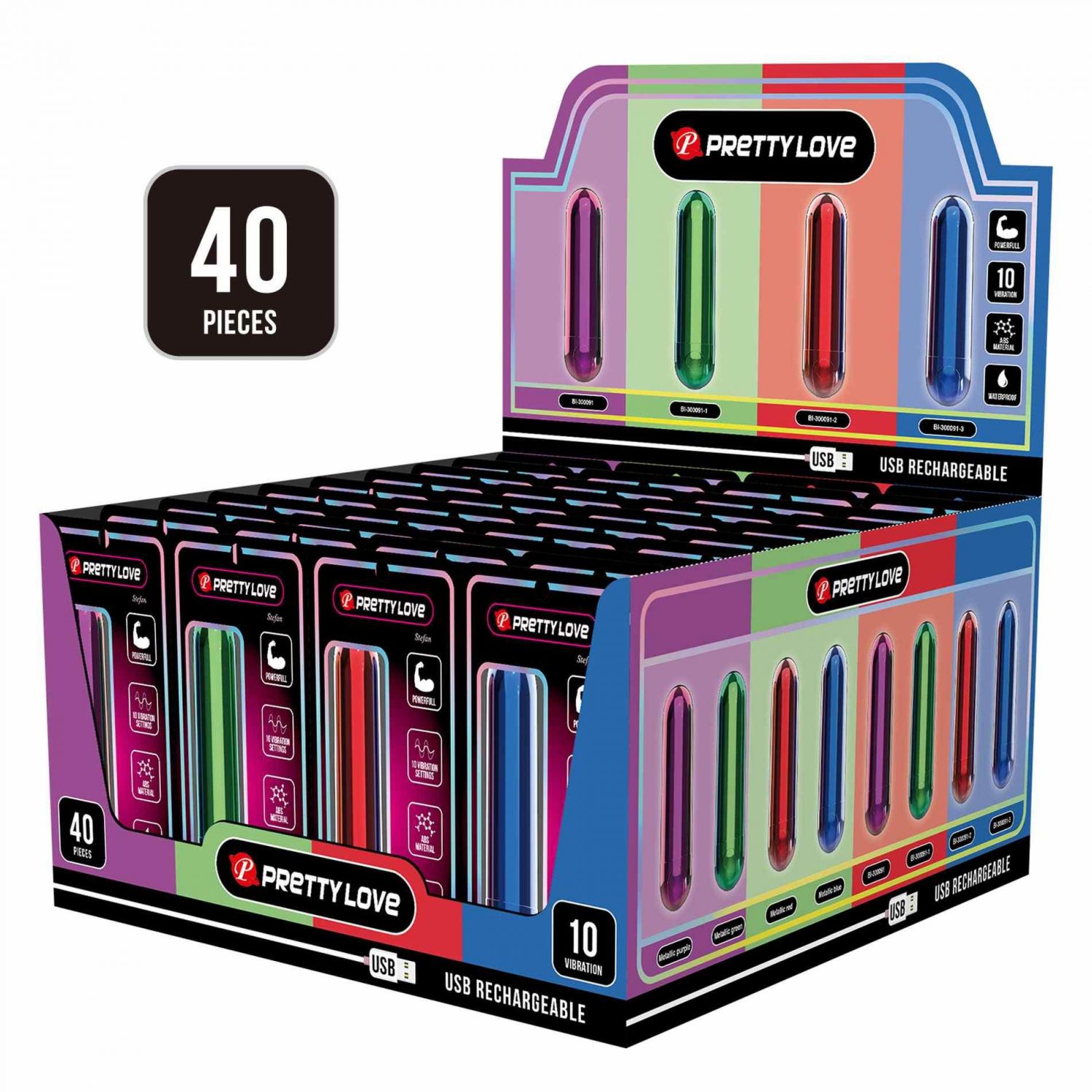 PRETTY LOVE - STEFAN, 10 vibration functions, USB rechargeable