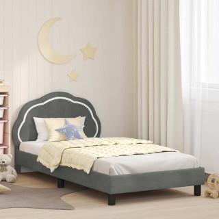 Laste voodiraam peatoega peaga Tumehall 80 x 200 cm Samet