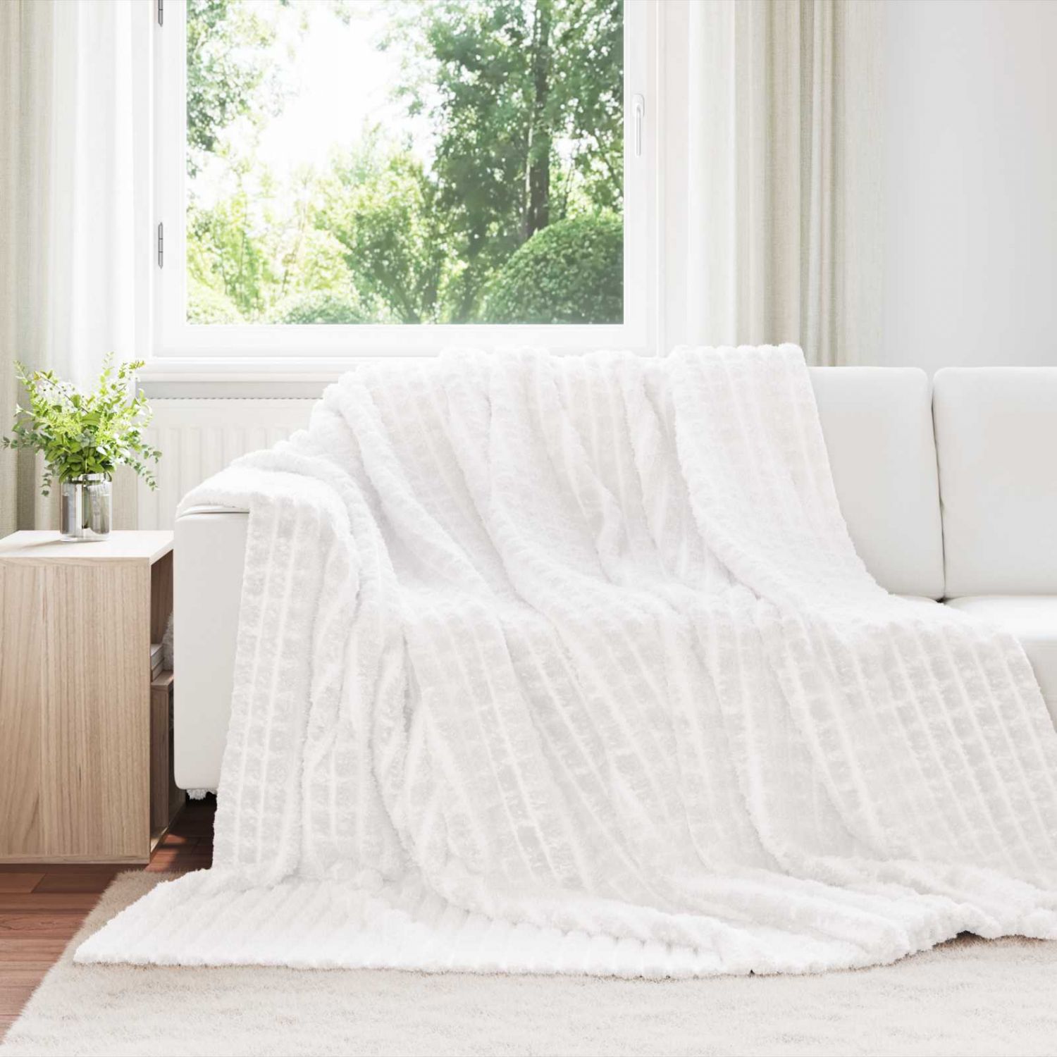 Viskab tekid 6 pcs Valge 270 x 240 cm Fliis