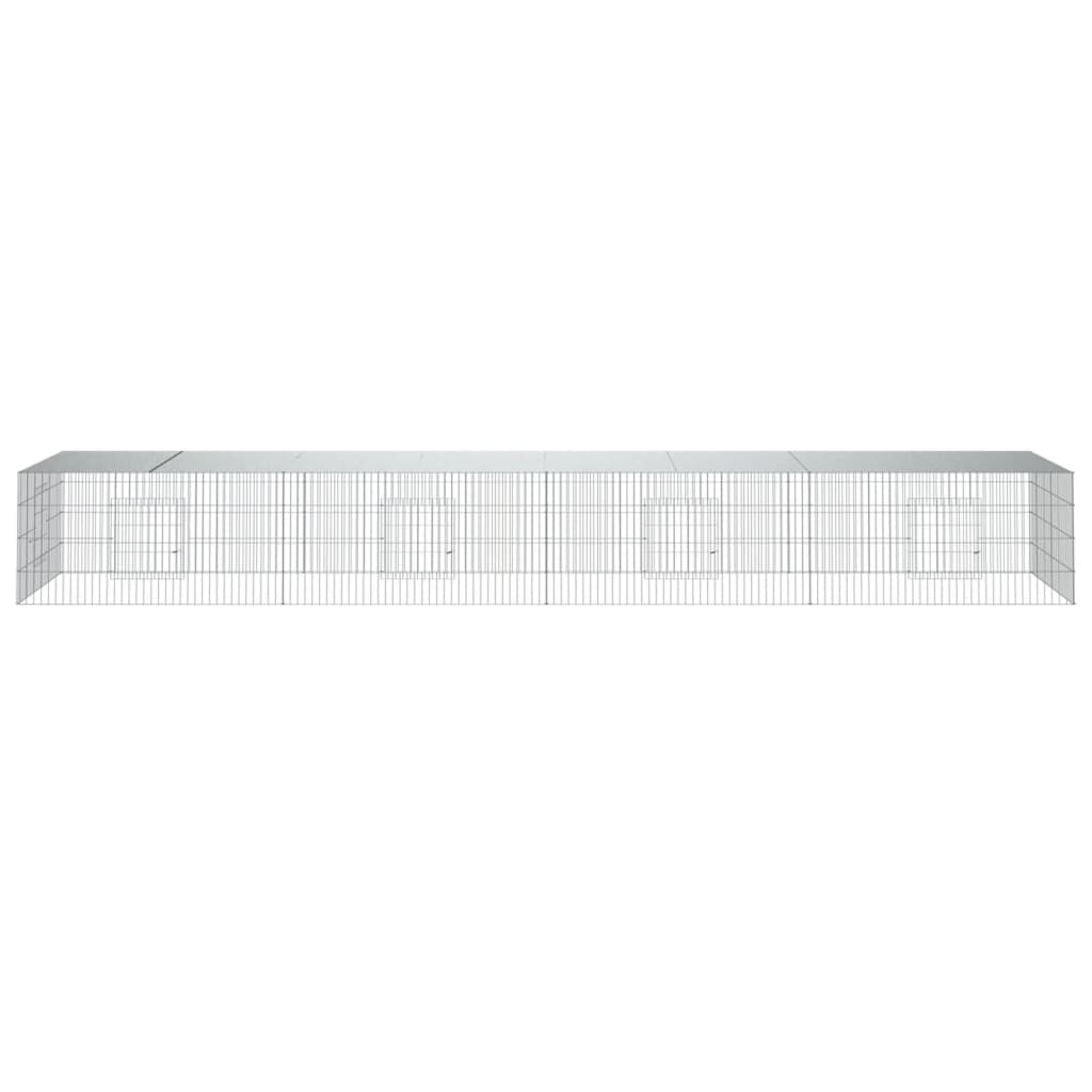 Клетка для кроликов с 4 панелями, 433x109x54 см, оцинкованная сталь