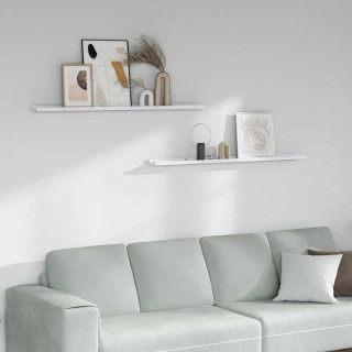 Seinariiul riiuliga 2 pcs Valge Marmor 115 x 9 x 3 cm Tehispuit