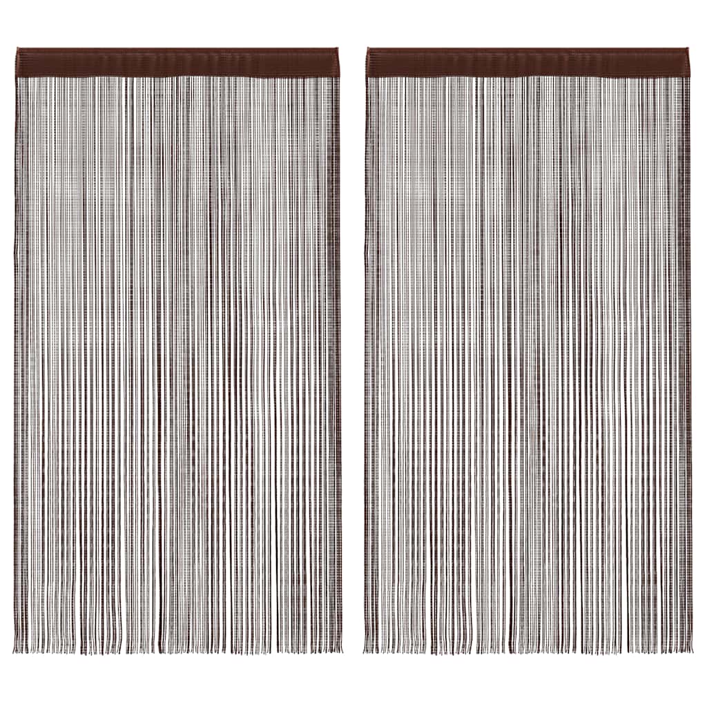 nöörkardinad 2 tk, 100 x 250 cm, pruun