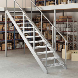 Решетчатая ступень, 80 x 24 x 7 см, оцинкованная сталь