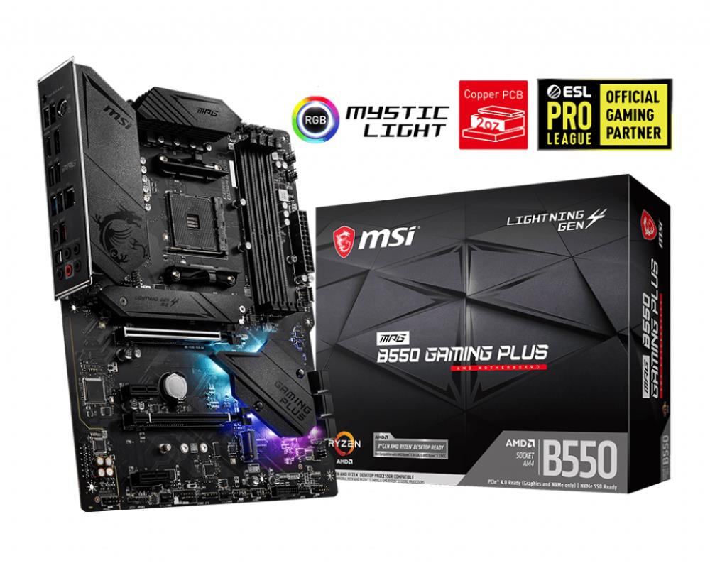 MSI MPG B550 GAMING PLUS emaplaat AM4 sokliga