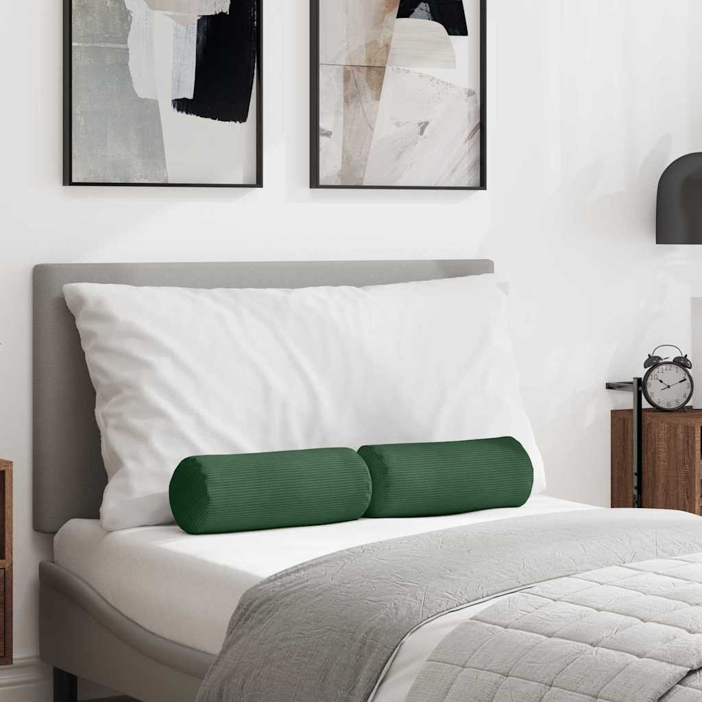 Padjad 2 pcs Tume rohelise Ø 15 x 40 cm Korter kangas