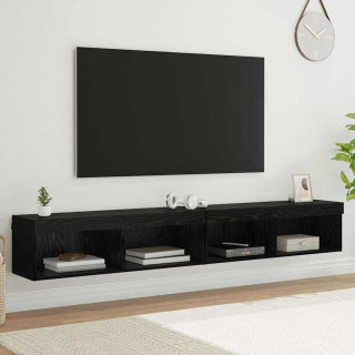 TV Seinakapid Panama 2 pcs Must tamm 100 x 30 x 30 cm Tehispuit