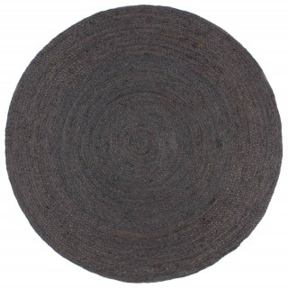 Круглый джутовый ковер ручной работы, 210 см, темно-серый