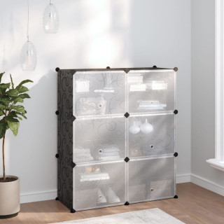 Обувная полка, черная, 84,5 x 31 x 93,5 см, PP