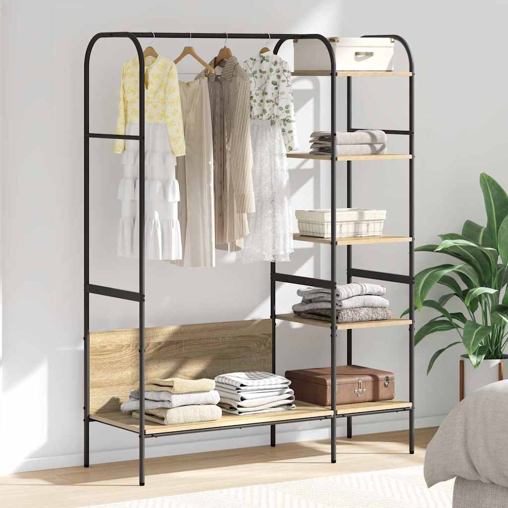 Riidepuu riiuliga Pruun 120 x 44 x 160 cm Tehispuit