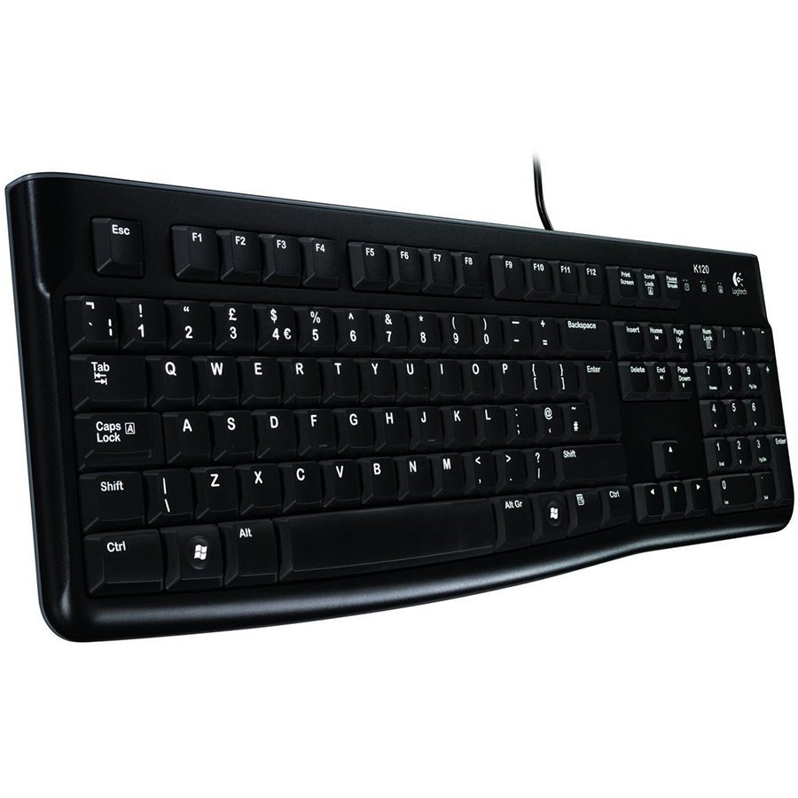 LOGITECH K120 Corded Keyboard - BLACK - USB - PAN - B2B