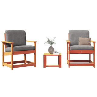 Комплект садовой мебели из 3 предметов, вощеный коричневый, сосна