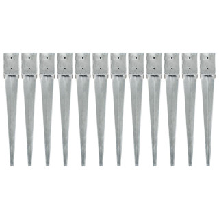 maavaiad 12 tk hõbedane 10 x 10 x 76 cm tsingitud teras