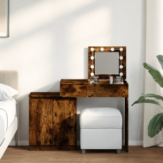 LED-iga tualettlaud, suitsutatud tamm, 115x37x110,5 cm