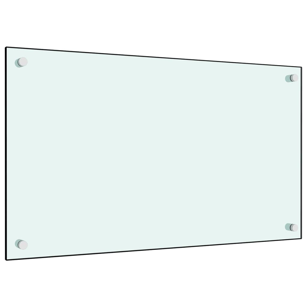 köögi pritsmekaitse, valge, 70 x 40 cm, karastatud klaas