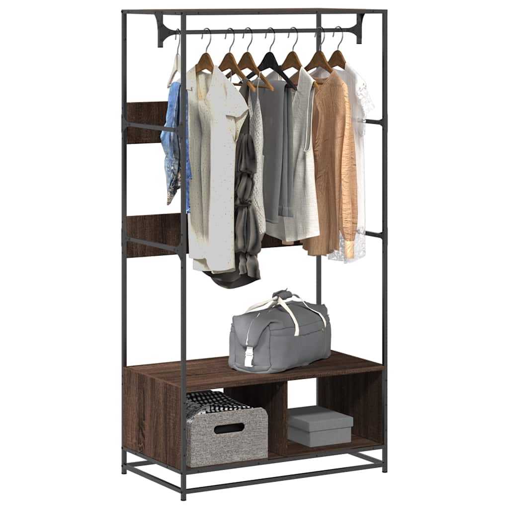 Шкаф для одежды, коричневый дуб, 90x50x180 см, искусственное дерево