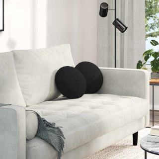 Istumispatjad 2 pcs Must Ø30 x 13 cm kangas