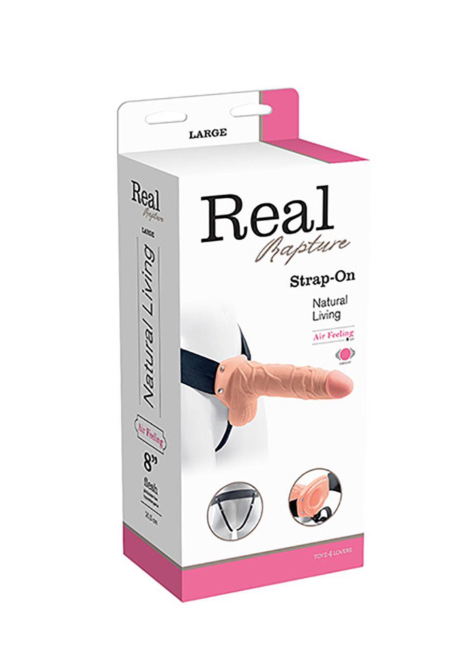 Vibreeriv strap-on protees CAVO REAL RAPTURE 8 FLESH WITH BALLS