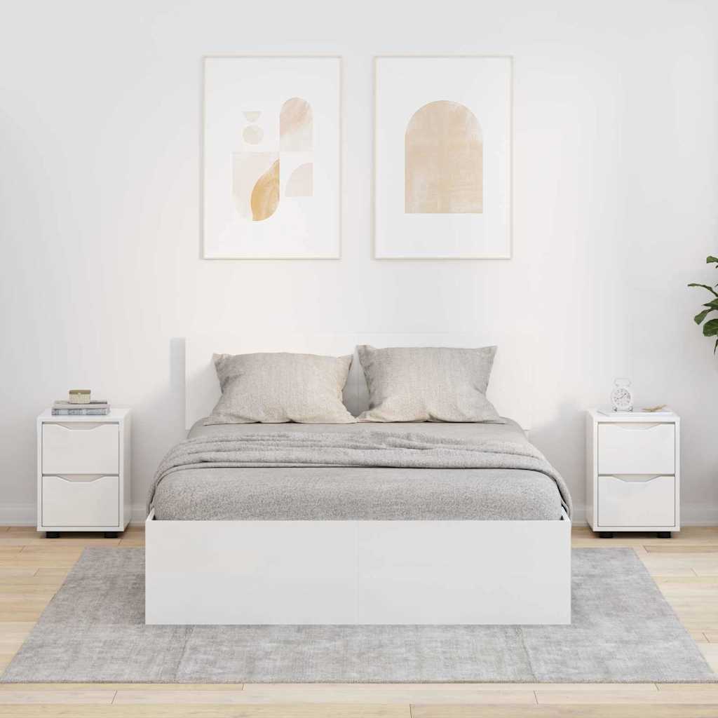 Öökapid 2 pcs Kergelt läikiv valge 30,5 x 30 x 43 cm Tehispuit