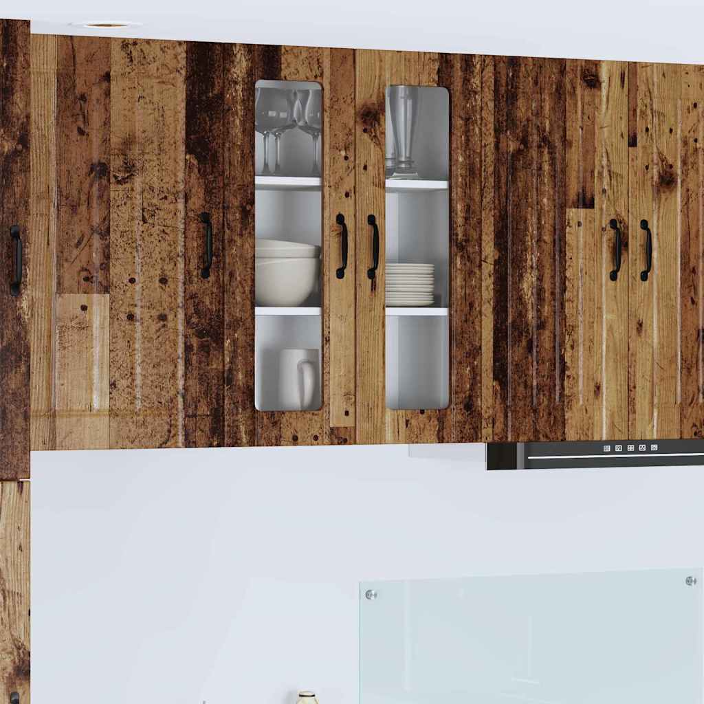 Seinakapp kööki riiuliga Vana puit 60 x 31 x 80 cm Tehispuit