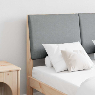 Polsterdatud voodiots Helehall 135 cm Tahke mänd