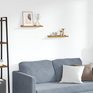 Seinariiul riiuliga 2 pcs Beež 40 x 9 x 3 cm Tehispuit