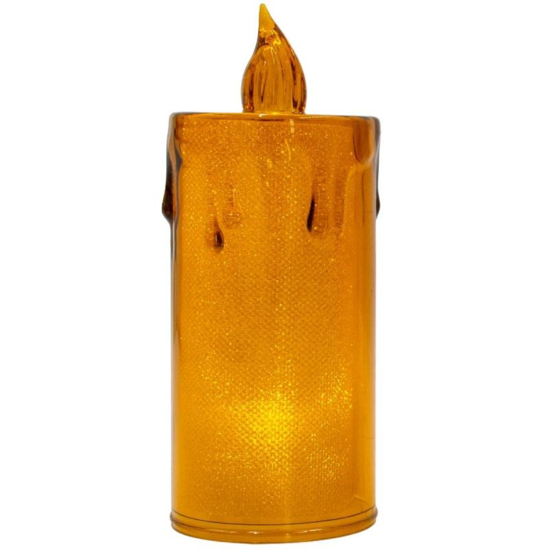 DECORATIVE CANDLE 10.5 CM AMBER WARM WHITE 1 LED