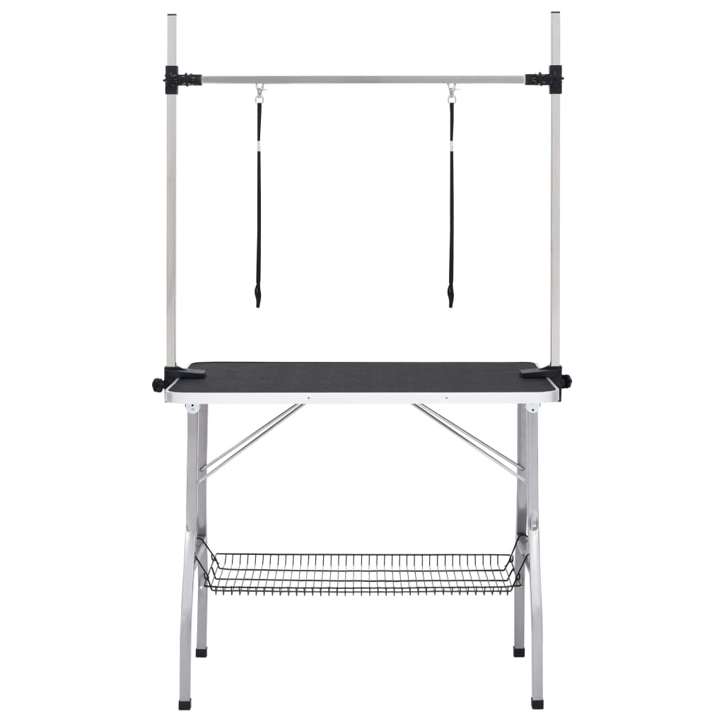 Регулируемый стол для груминга собак с 2 петлями и корзиной