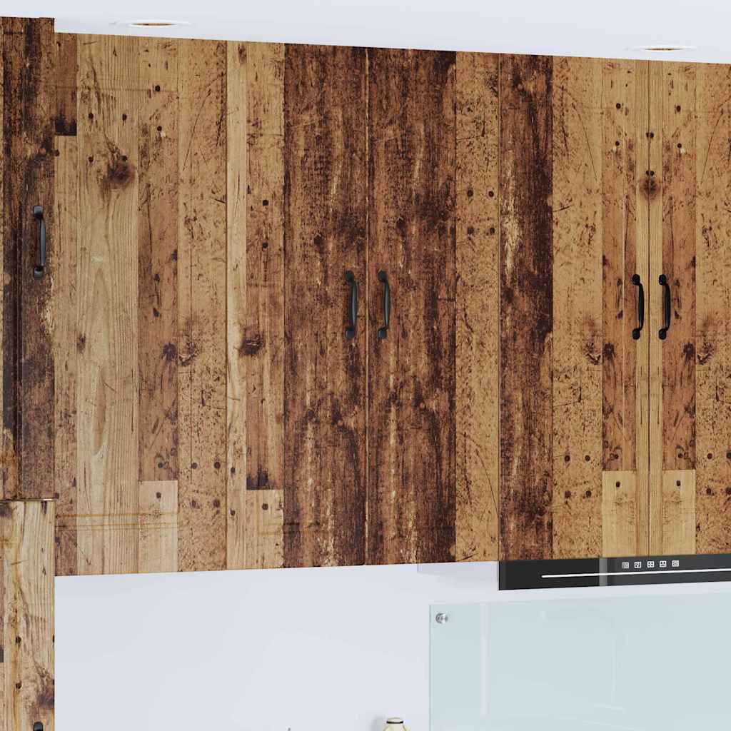 Seinakapp kööki riiuliga Vana puit 30 x 31 x 100 cm Tehispuit