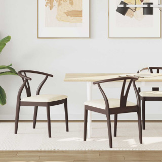 Söögitool 2 pcs Helepruun ja hele Paks Kautsukipuit