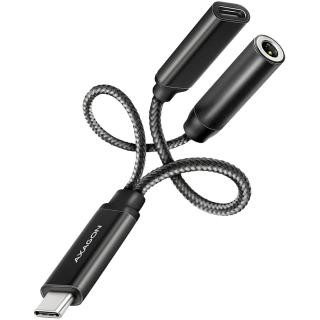 AXAGON ADA-HCPD USB-C - 3.5 мм адаптер Hi-Res DAC, 384кГц/32бит, PD 60Вт 3A