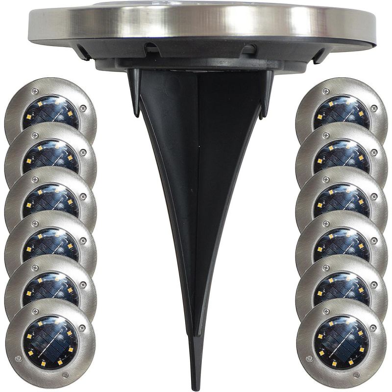 SOLAR LAMP 8 LED SMD FOR DRIVE INTO THE GROUND, SET OF 12 PCS